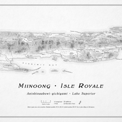 2025 CaGIS Map Design Competition, Honorable Mention, Professional Map Competition (Reference): Miinoong/Isle Royale by Daniel. P. Huffman (somethingaboutmaps)