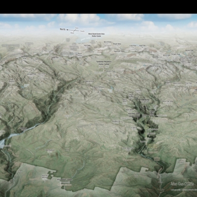 2025 CaGIS Map Design Competition, Honorable Mention, Student Map Competition (Arthur Robinson Print Map Award): Scenic Yosemite National Park by Atlas Guo (University of Wisconsin-Madison)
