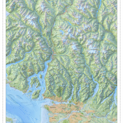 2025 CaGIS Map Design Competition, Winner, Professional Map Competition (Reference): The Essential Geography of the Sea to Sky by Jeff Clark, Clark Geomatics