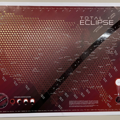 2025 CaGIS Map Design Competition, Winner, Professional Map Competition (Thematic): Total Eclipse by Kenneth Field, Esri