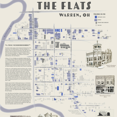 2025 CaGIS Map Design Competition, Honorable Mention, Professional Map Competition (Reference): The Flats: Warren, Ohio by Jennifer Mapes, Nathan Abdoo, Martin Chapman, Laila Forrest, Bobbie Foutty, Dwayne Gullatte, Elizabeth May, Ryan Prizzi, Margaret Radachy, Dakota Sherry, Justin Swanberg, Kent State University