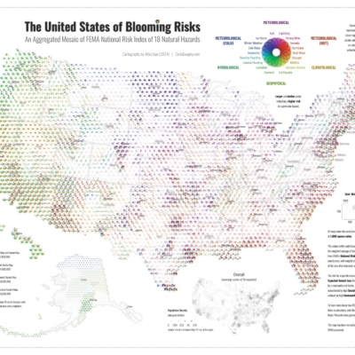 2025 CaGIS Map Design Competition, Honorable Mention, Student Map Competition (David Woodward Digital Map Award): United States of Rising Hazards by Atlas (Chenxiao) Guo, University of Wisconsin-Madison