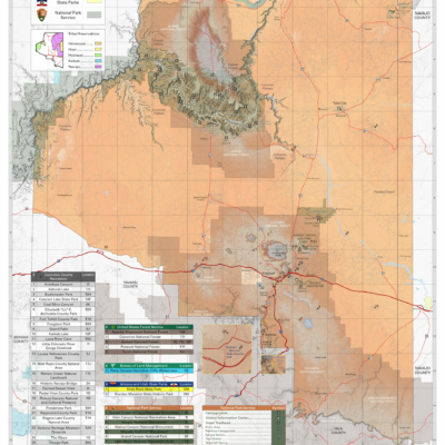2025 CaGIS Map Design Competition, Honorable Mention, Student Map Competition (Arthur Robinson Print Map Award): Coconino County, Arizona Outdoor Recreation by Ted Docev, Virginia Tech Geography Department